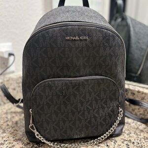 Michael Kors Charcoal Monogram Backpack